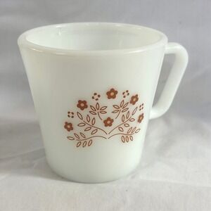 Vintage | Pyrex Milk Glass Coffee Cup | Ginger Summer Impression | 1410 | USA